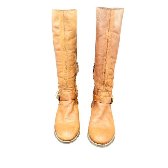 👢 Arturo Chiang Brown Tall Leather Boots Women’s 7M – Buckle Strap Riding Style - Picture 4 of 8